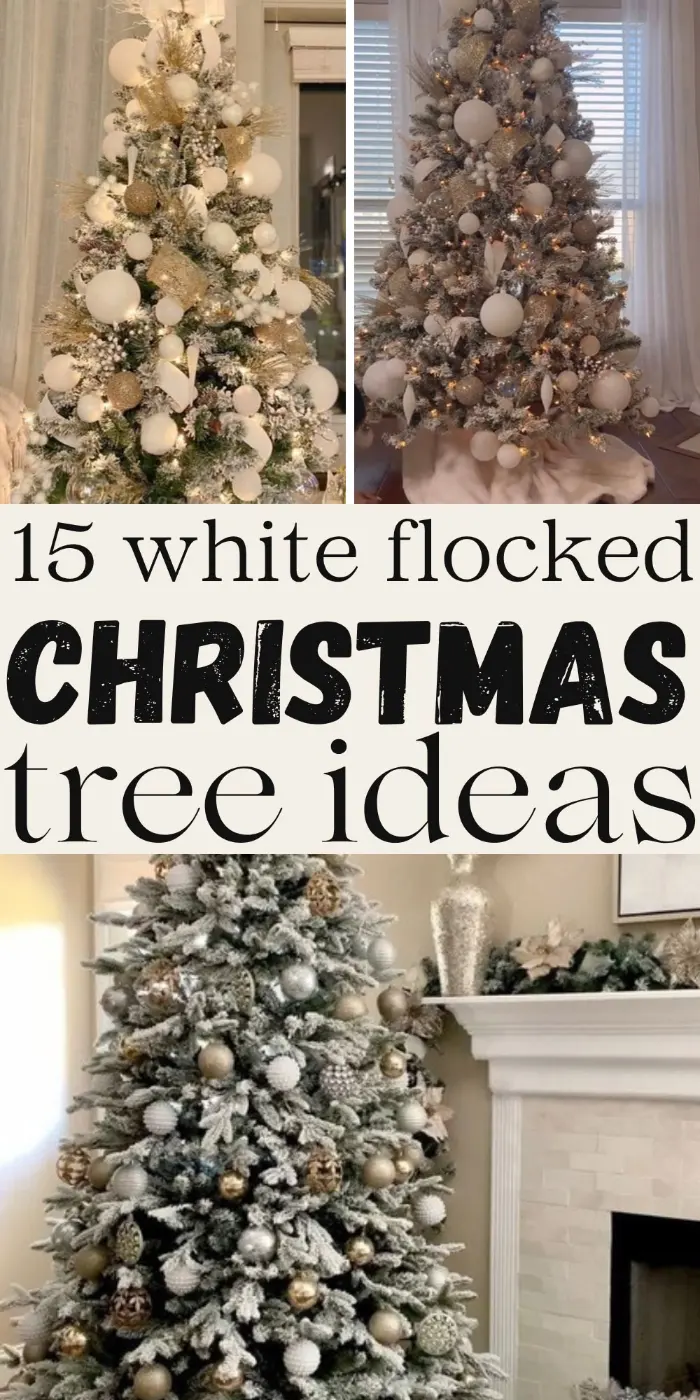 white flocked christmas tree ideas