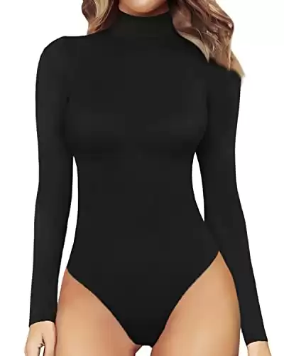 Mock Turtle Neck Long Sleeve Bodysuit