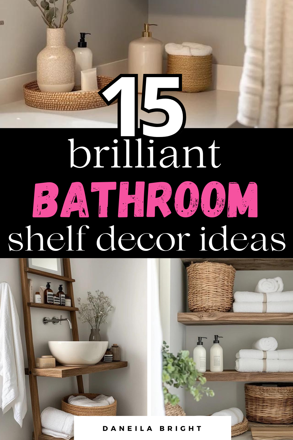 15 Insanely Good Bathroom Shelf Decor Ideas - Daneila Bright