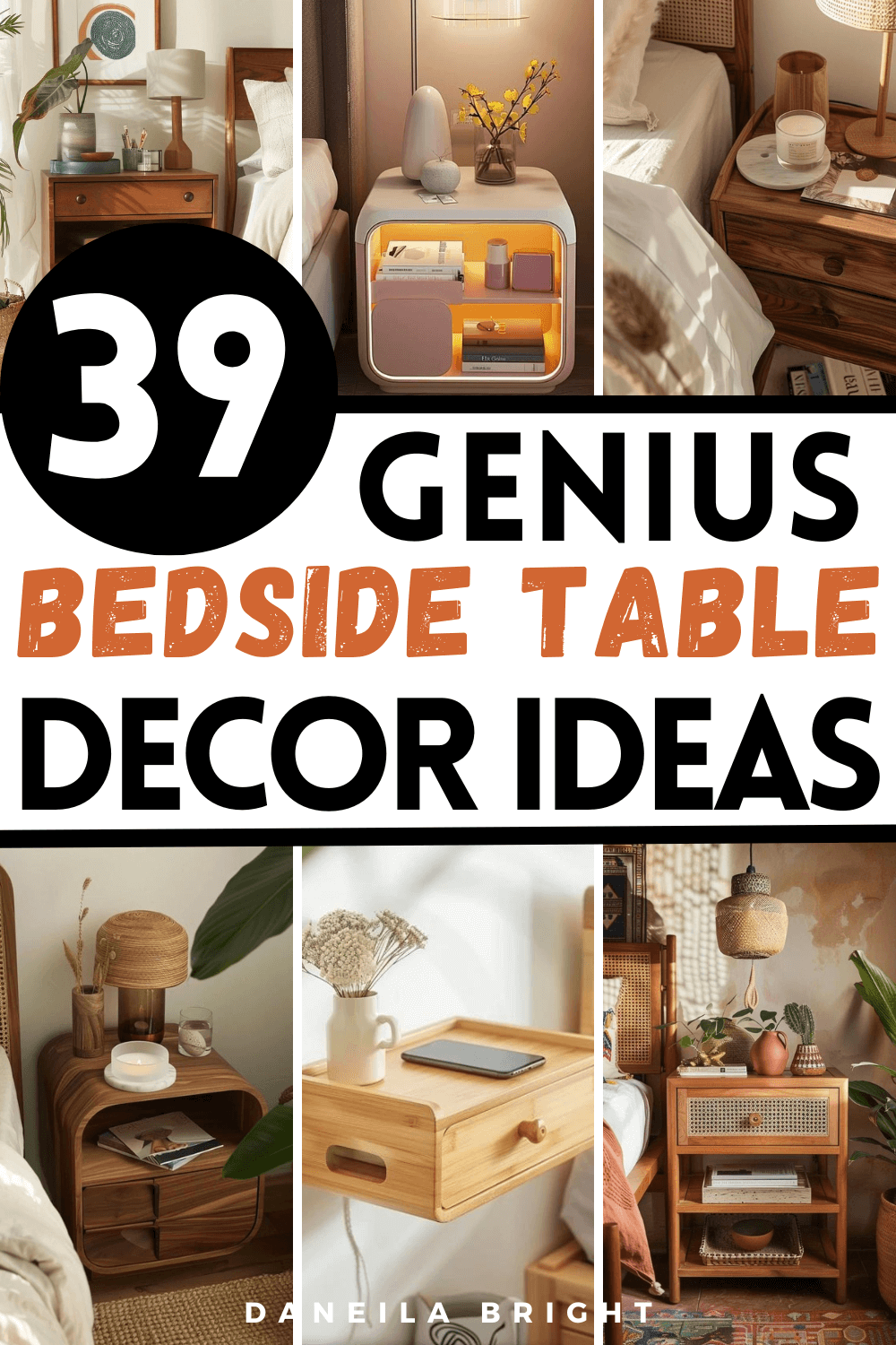 Bedside table decor ideas - Daneila Bright