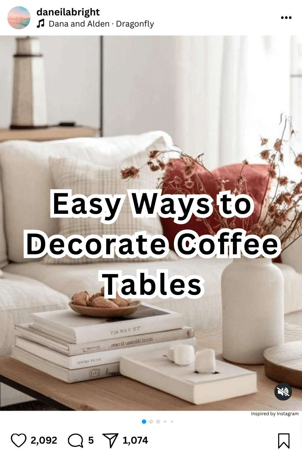 Easy ways to decorate coffee table - Daneila Bright