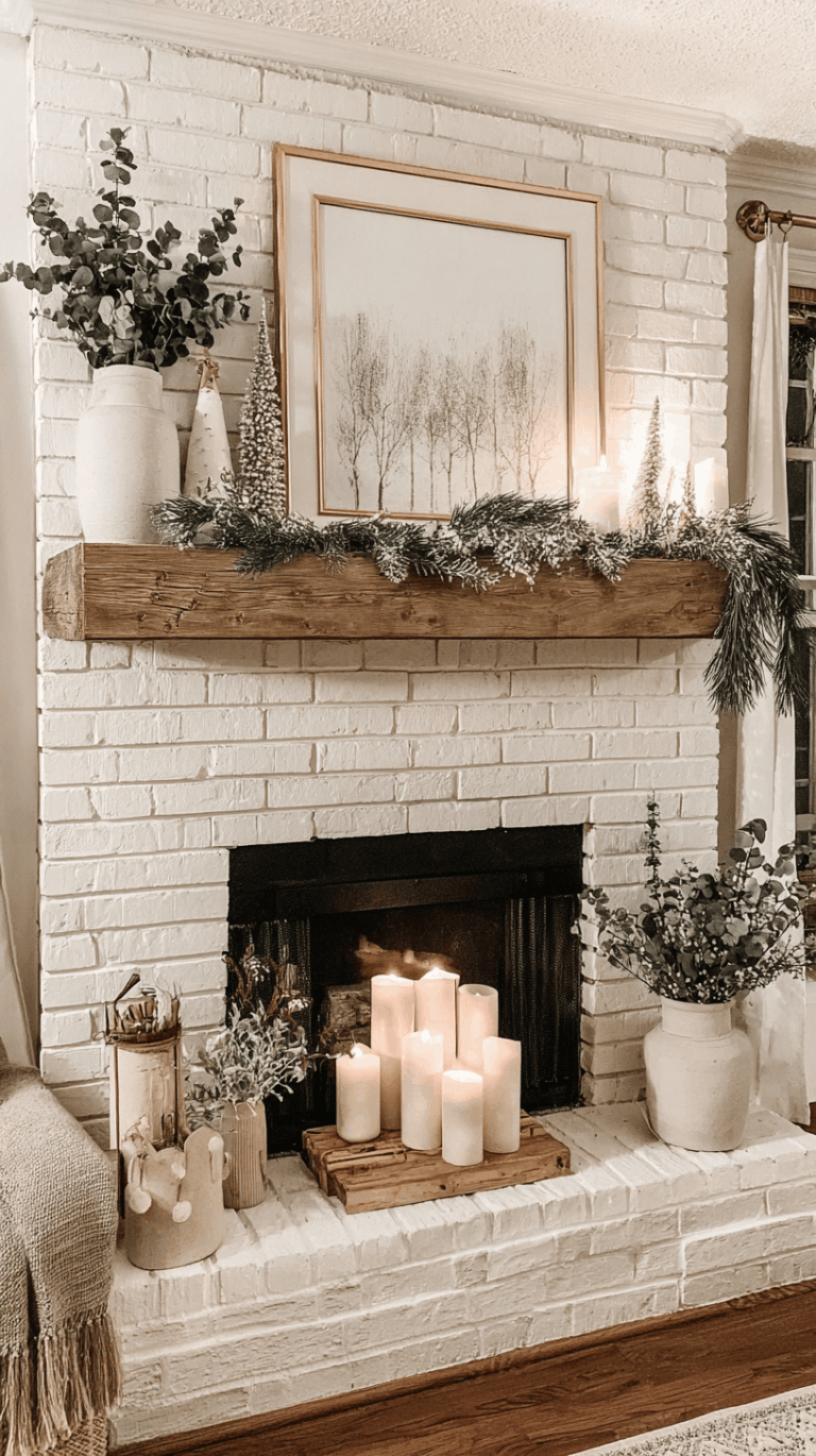 winter mantle decor after christmas
