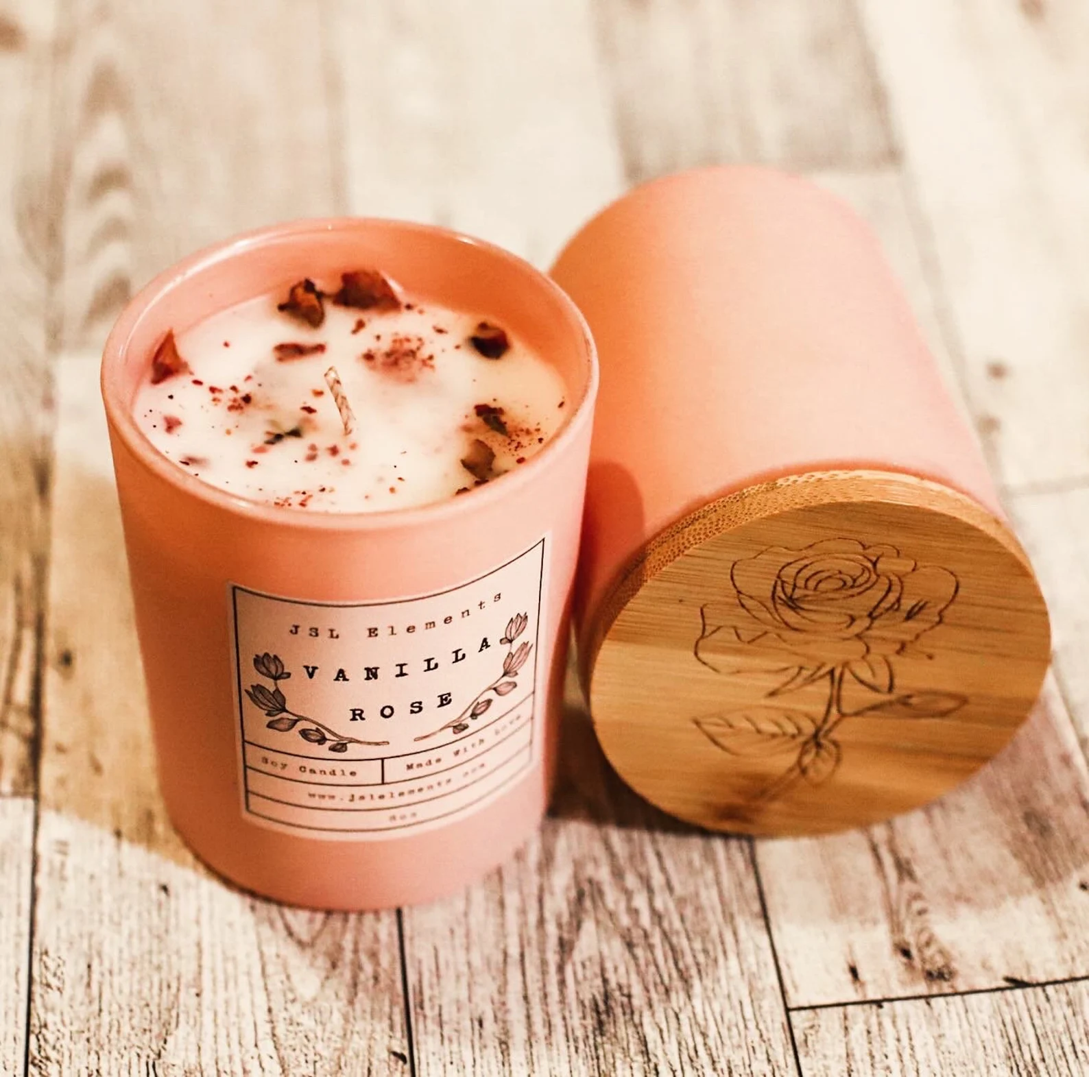 Vanilla Rose Candle - Etsy