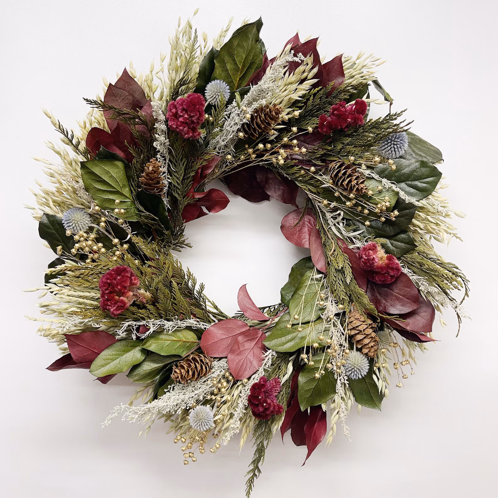 Vancortlandt Farms Christmas Holiday Dried Flower and Preserved Handmade Mulberry Winter Wreath - Etsy