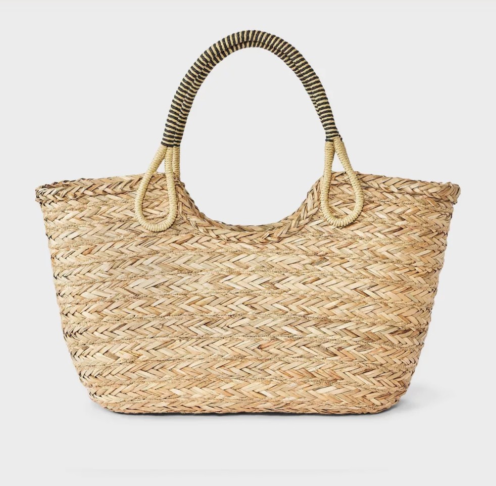 "straw beach tote bag" : Target
