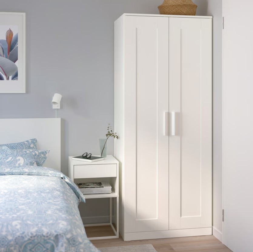 BRIMNES wardrobe with 2 doors, white, 303/4x195/8x743/4" - IKEA