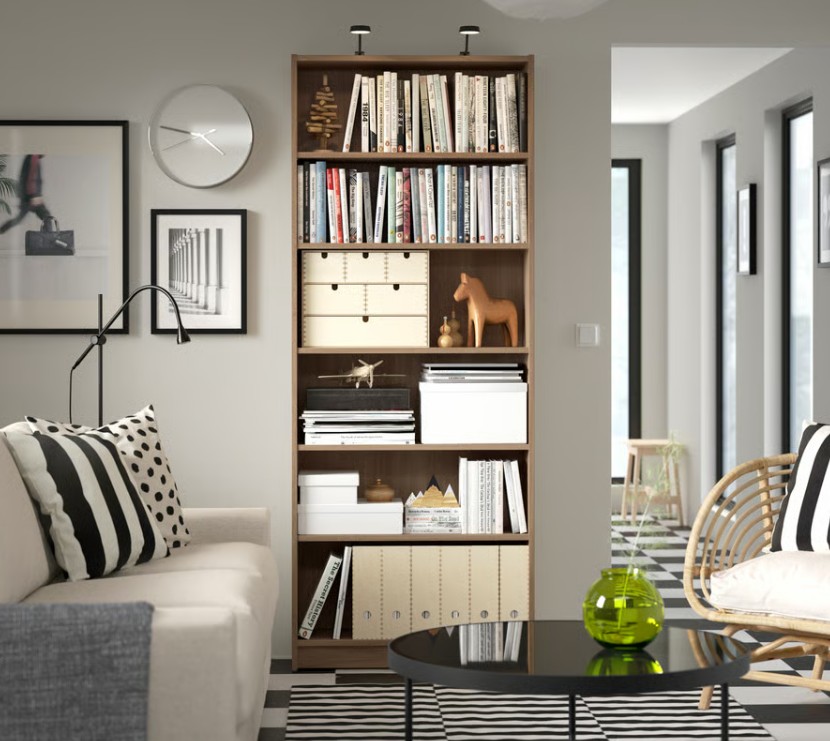 BILLY bookcase, oak effect, 311/2x11x791/2" - IKEA