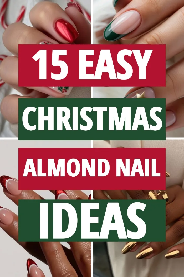 simple almond christmas nails